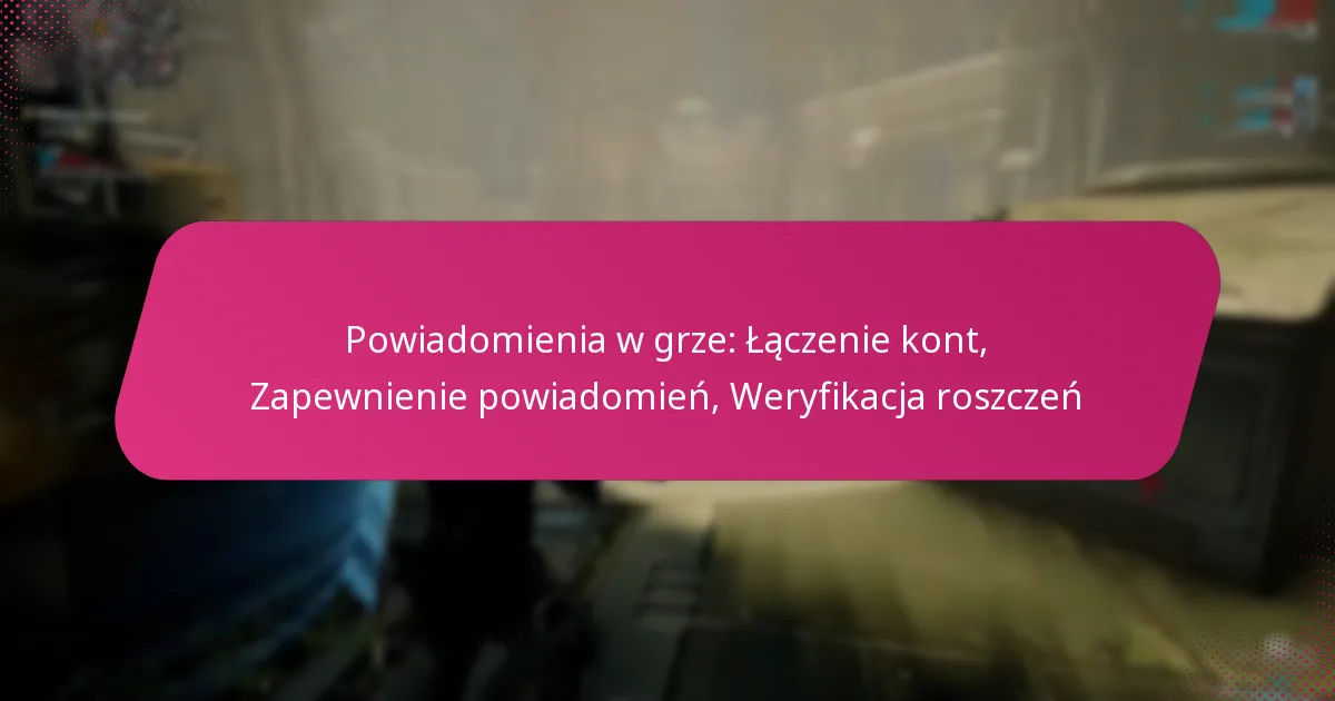 Powiadomienia w grze: Łączenie kont, Zapewnienie powiadomień, Weryfikacja roszczeń