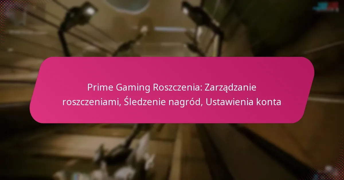 Prime Gaming Roszczenia: Zarządzanie roszczeniami, Śledzenie nagród, Ustawienia konta