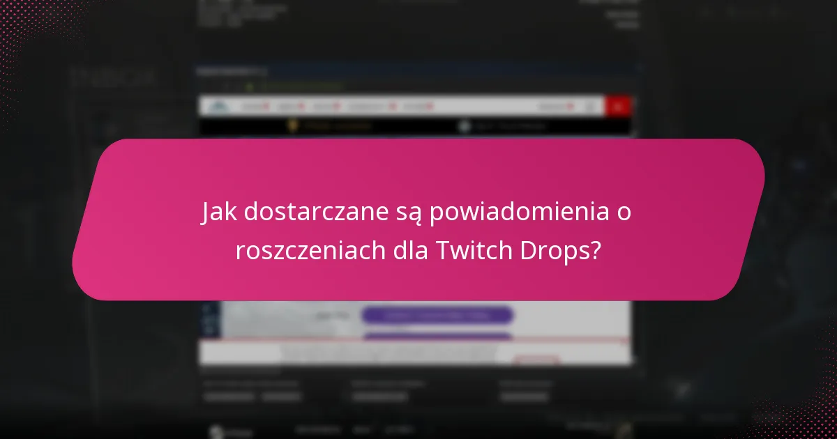 Jak dostarczane są powiadomienia o roszczeniach dla Twitch Drops?
