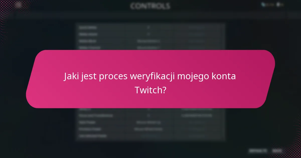 Jaki jest proces weryfikacji mojego konta Twitch?